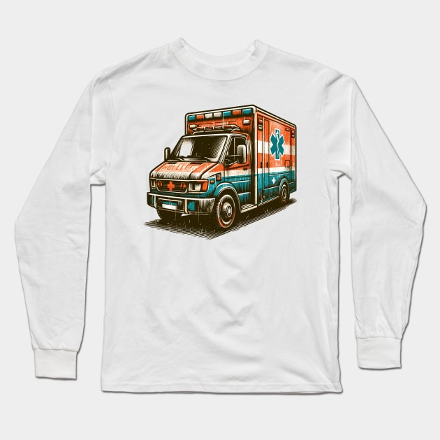 Ambulance Long Sleeve T-Shirt by Vehicles-Art